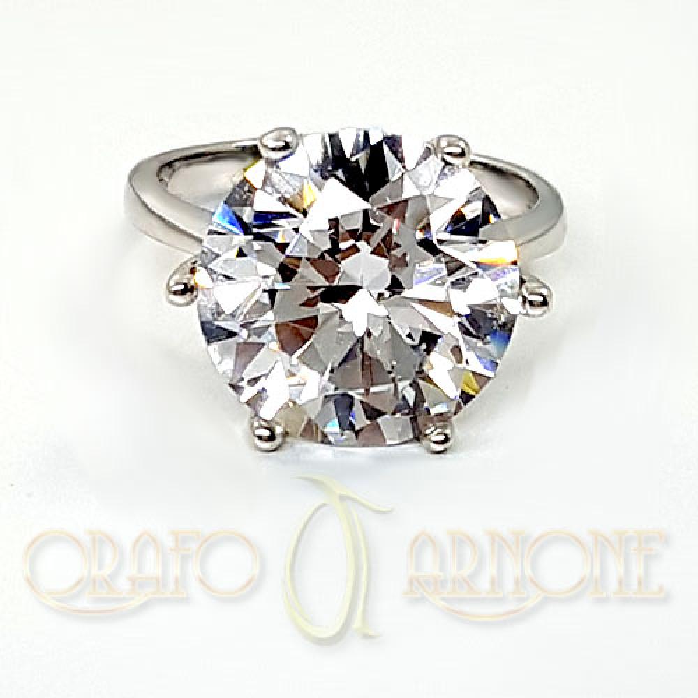 Solitario Argento con Zircone mm12